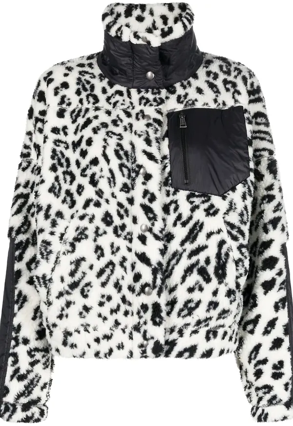 Polo Ralph Lauren leopardmönstrad fleecejacka - Svart