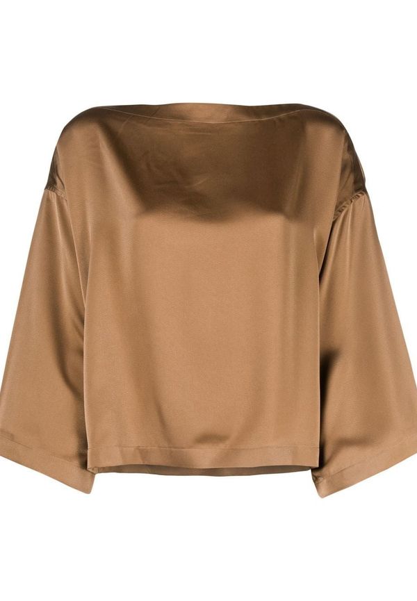 Polo Ralph Lauren långärmad blus i satin - Brun