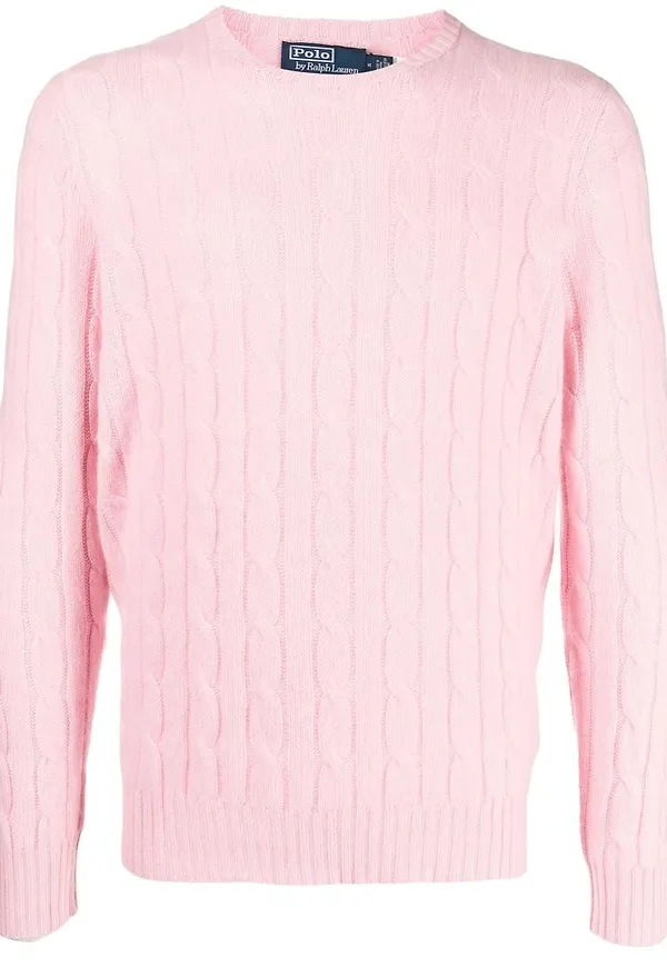Polo Ralph Lauren långärmad kabelstickad tröja - Rosa