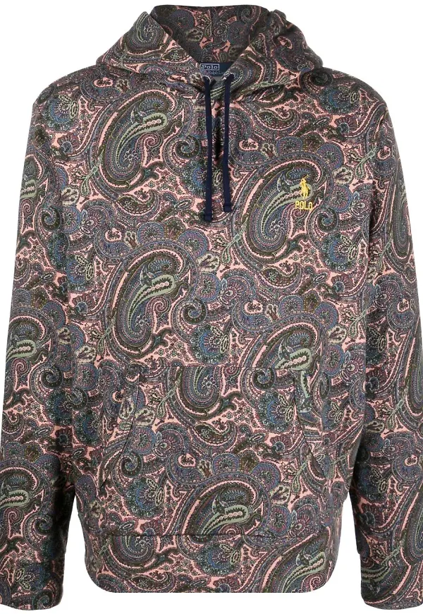 Polo Ralph Lauren paisleymönstrad hoodie - Blå
