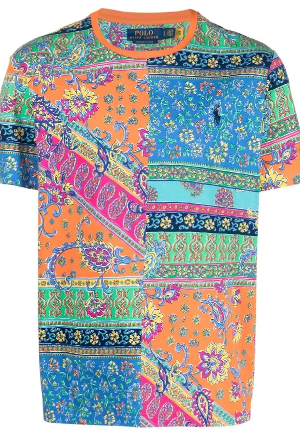 Polo Ralph Lauren paisleymönstrad t-shirt - Blå