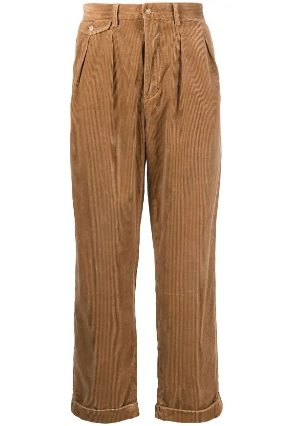 Polo Ralph Lauren plisserade manchesterbyxor - Brun