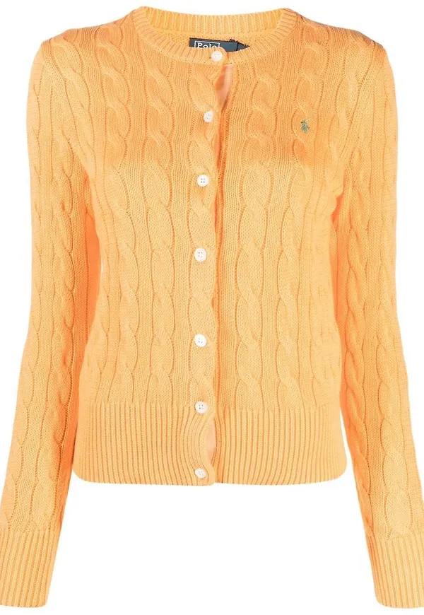 Polo Ralph Lauren Polo Pony kabelstickad kofta - Orange