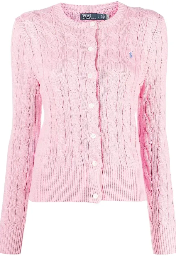 Polo Ralph Lauren Polo Pony kabelstickad kofta - Rosa