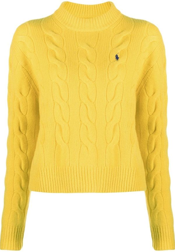 Polo Ralph Lauren Polo Pony kabelstickad tröja - Gul
