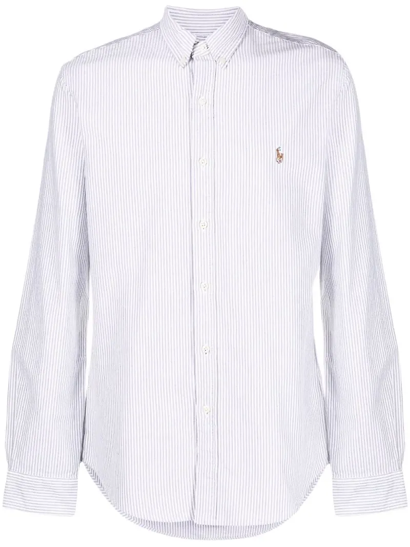 Polo Ralph Lauren Polo Pony randig skjorta med brodyr - Vit