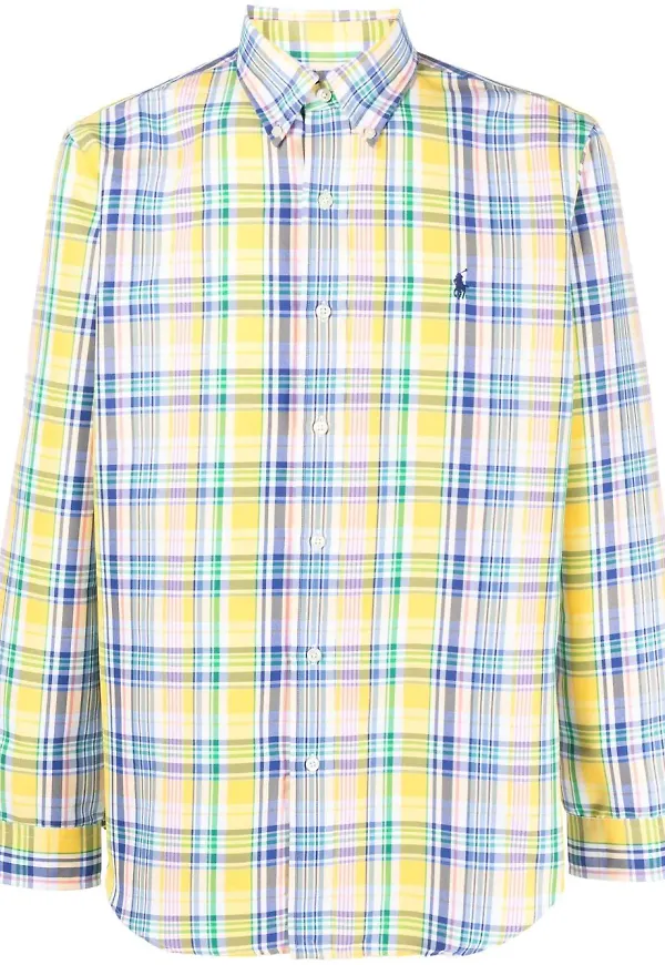 Polo Ralph Lauren Polo Pony skotskrutig skjorta - Gul