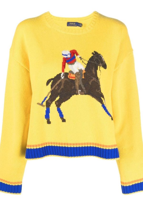 Polo Ralph Lauren Pony intarsiastickad tröja - Gul