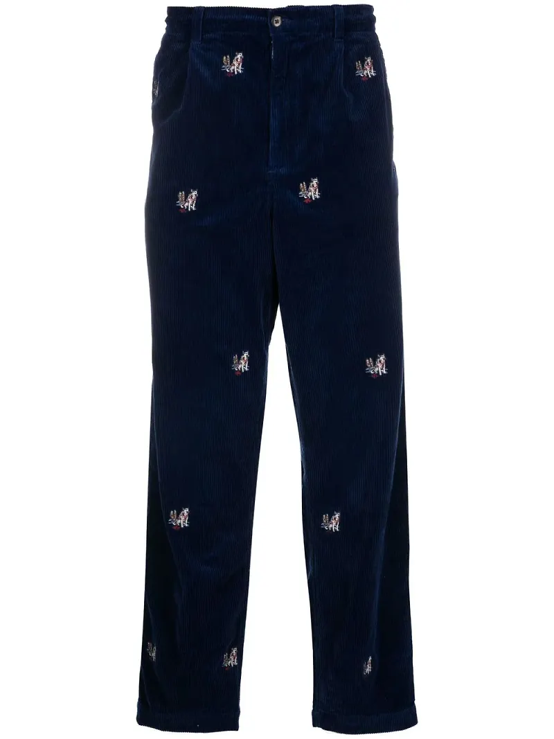 Polo Ralph Lauren raka byxor med brodyr - Blå