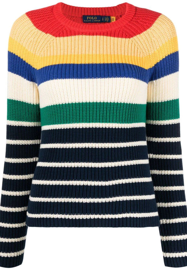 Polo Ralph Lauren randig grovstickad tröja - Blå