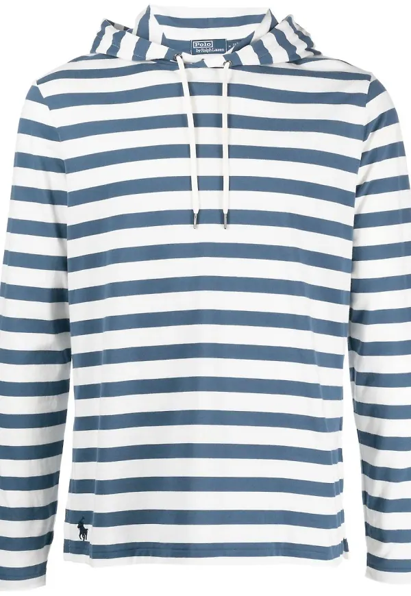 Polo Ralph Lauren randig hoodie - Blå