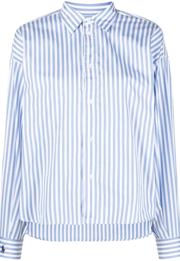 Polo Ralph Lauren randig kort skjorta - Vit