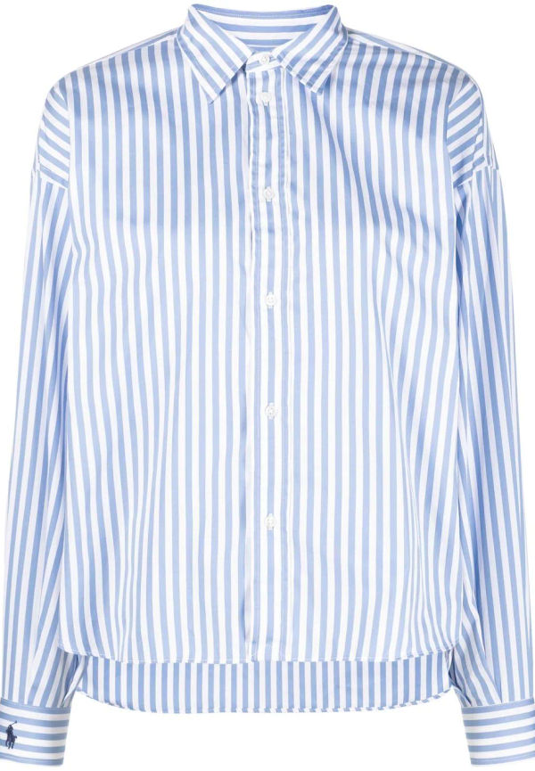 Polo Ralph Lauren randig kort skjorta - Vit