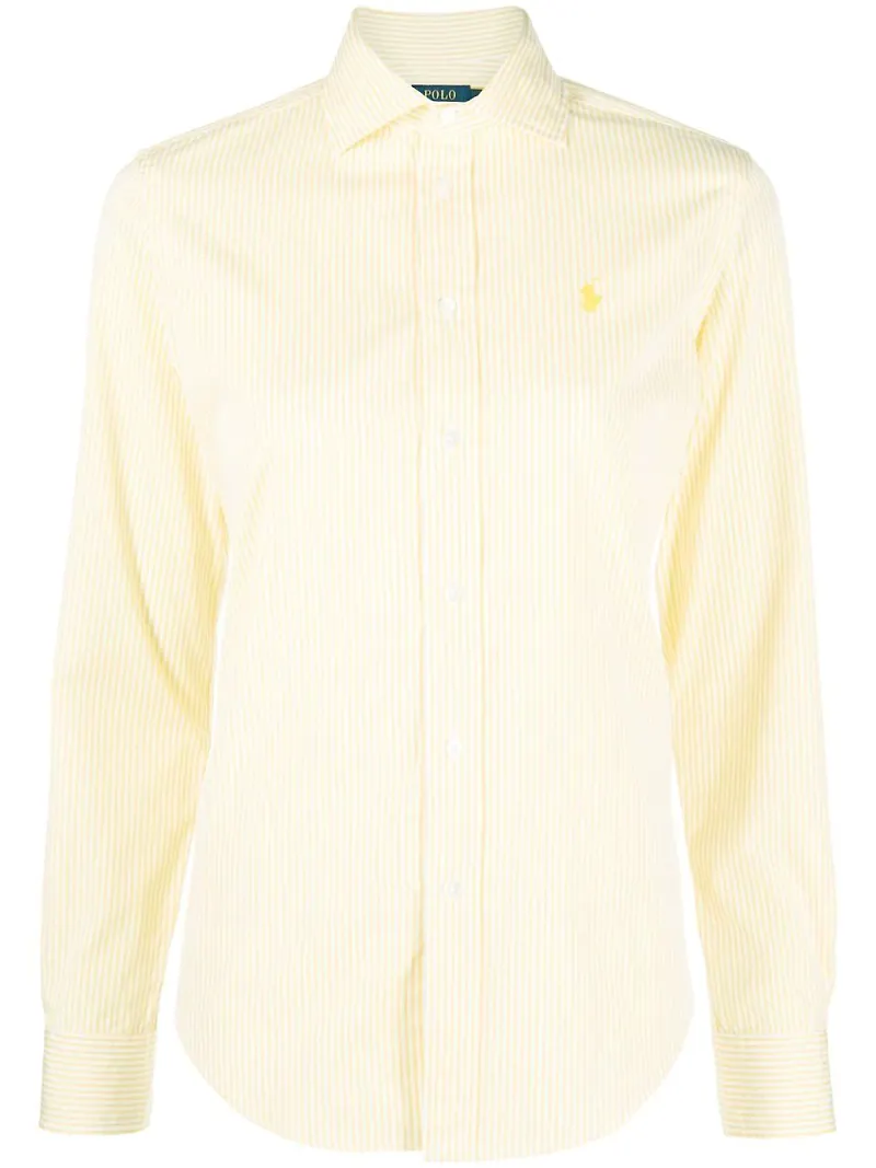 Polo Ralph Lauren randig skjorta med logotyp - Gul