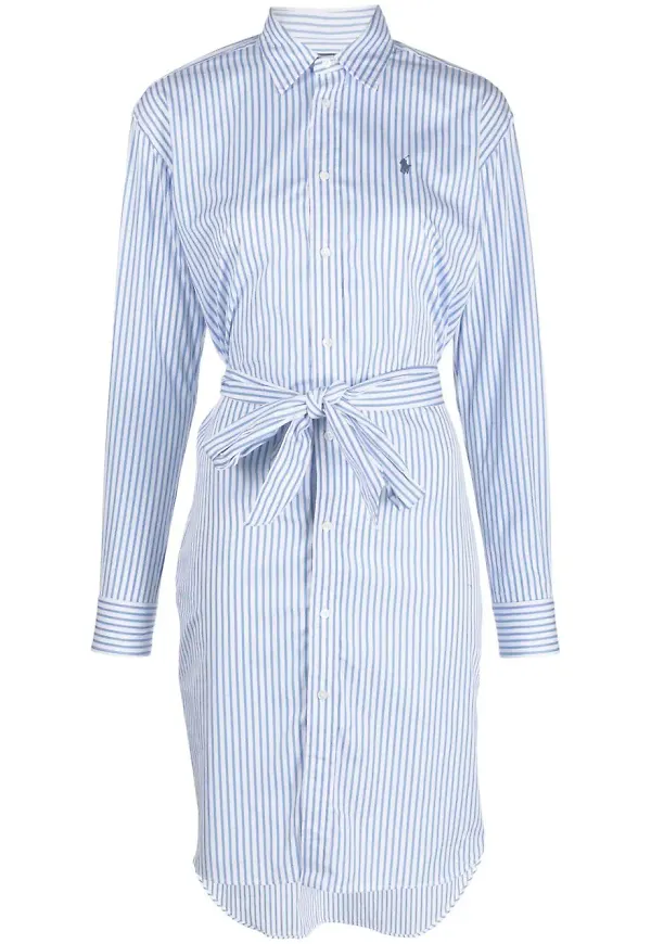 Polo Ralph Lauren randig skjortklänning - Vit