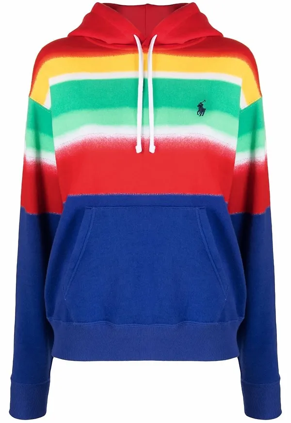 Polo Ralph Lauren regnbågsrandig hoodie - Blå