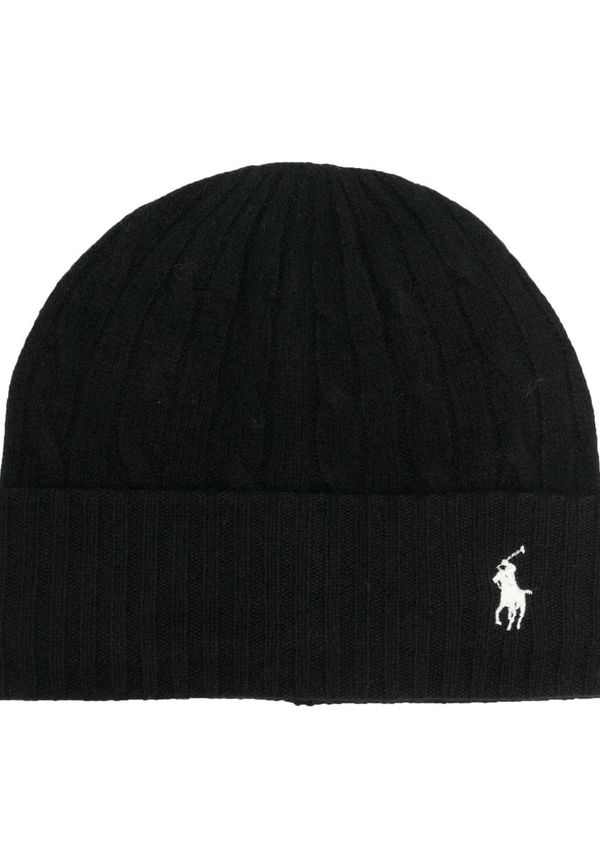 Polo Ralph Lauren ribbad mössa med logotyp - Svart
