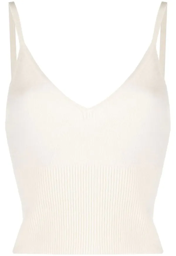 Polo Ralph Lauren ribbstickad topp - Vit