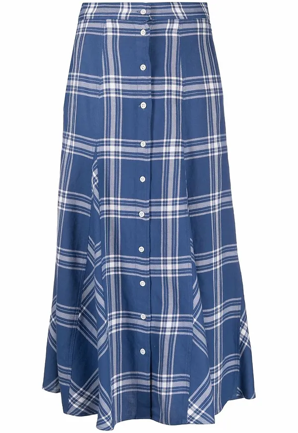 Polo Ralph Lauren rutig midikjol - Blå