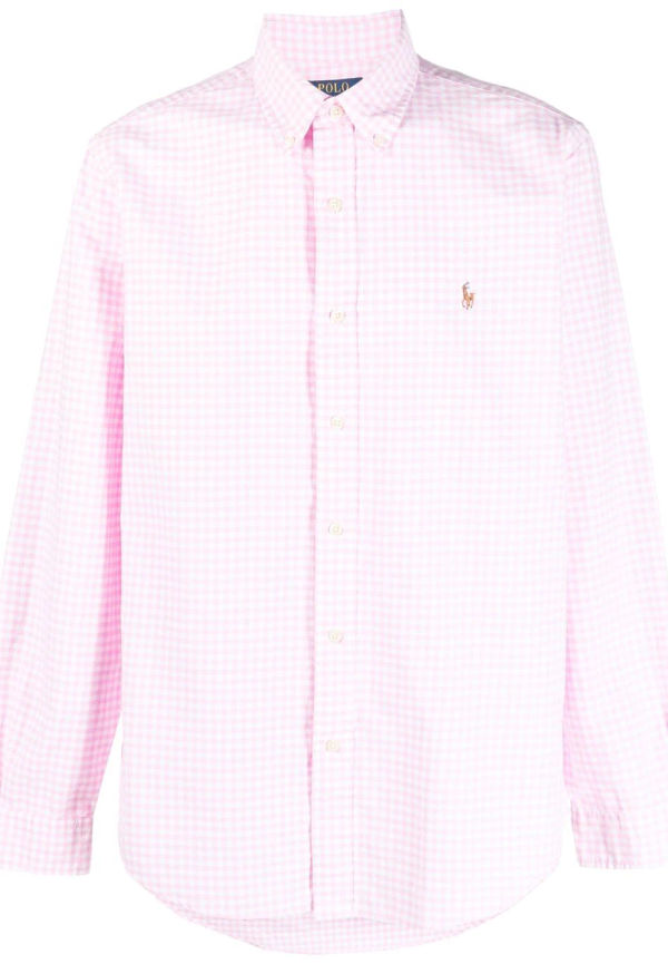 Polo Ralph Lauren rutig skjorta med broderad logotyp - Vit