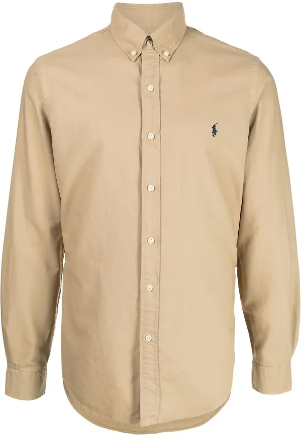 Polo Ralph Lauren skjorta med broderad logotyp - Brun