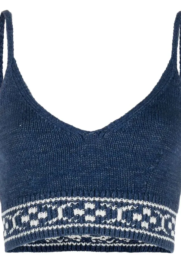Polo Ralph Lauren stickad croptop - Blå