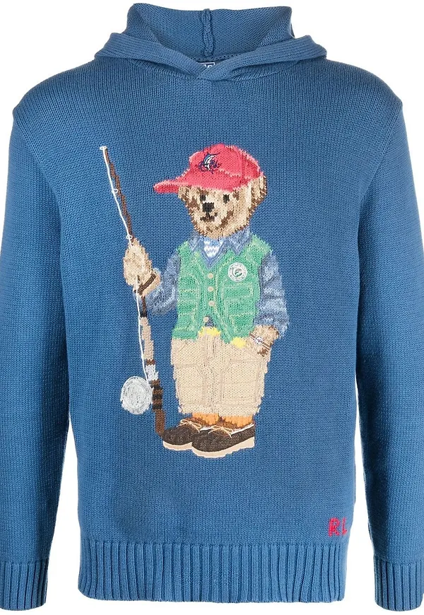 Polo Ralph Lauren stickad hoodie - Blå