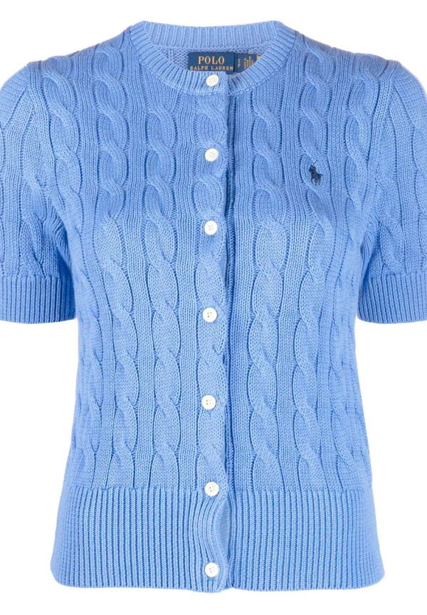 Polo Ralph Lauren stickad kortärmad kofta - Blå