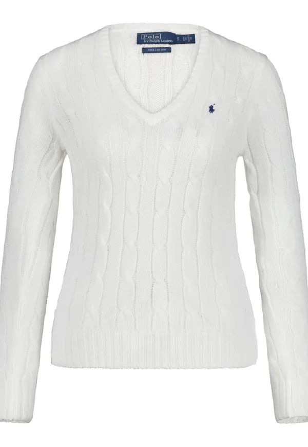 Polo Ralph Lauren V-neck Knitwear Vit, Dam