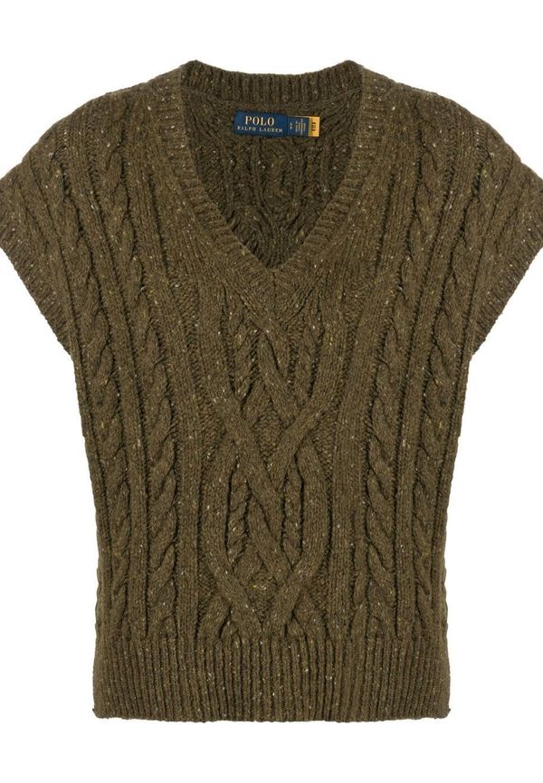 Polo Ralph Lauren v-ringad kabelstickad väst - Grön