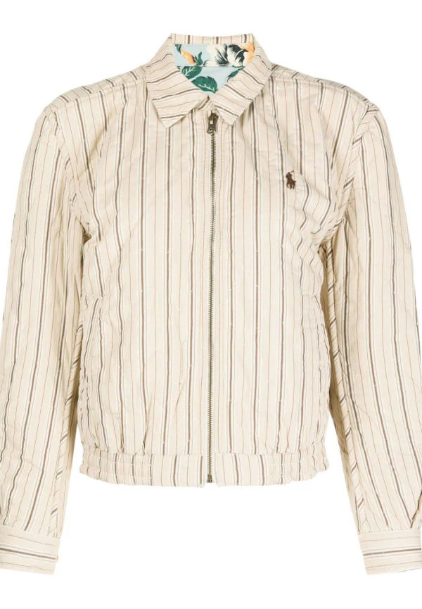 Polo Ralph Lauren vändbar randig/blommig jacka - Grön