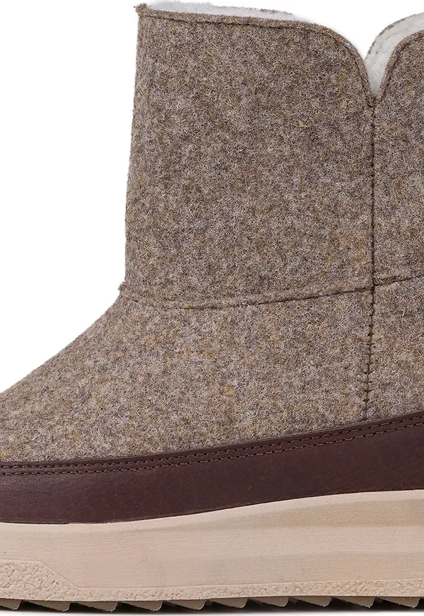 Pomar Women's Niva GORE-TEX Ankle Boot Sand Felt/vivian Brown/fur