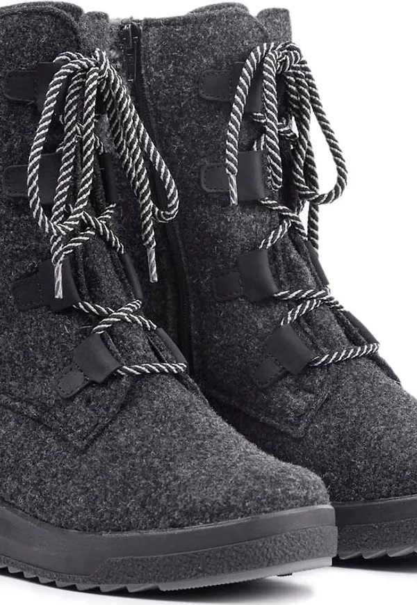 Pomar Women's Reki Gore-Tex Felt Boot Granit Felt/Black Waxy Leather