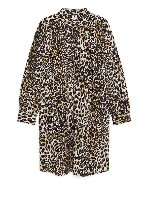 Pop-Over Shirt Dress - Yellow