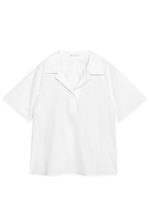 Pop-Over Poplin Shirt - White