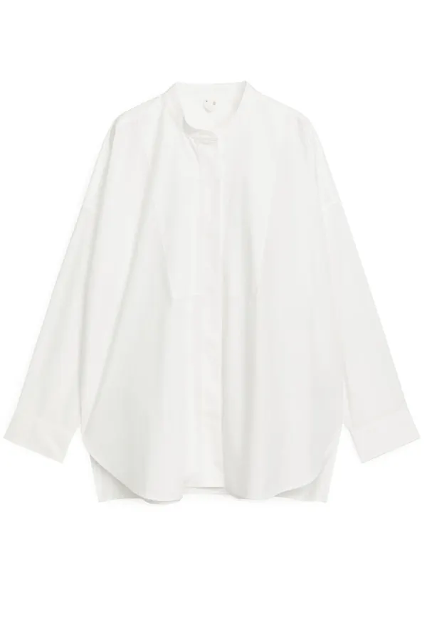 Poplin Bib Shirt - White