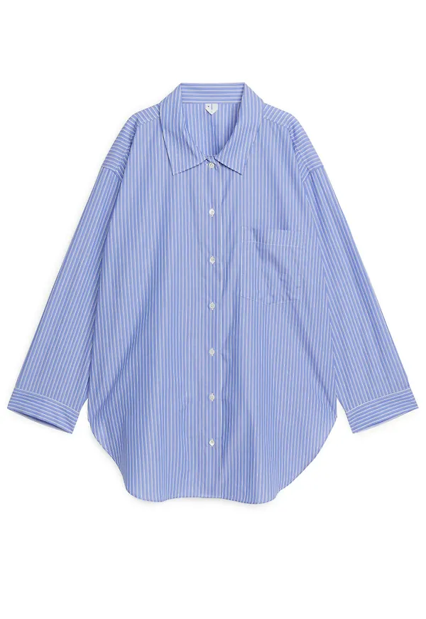 Poplin Pyjama Shirt - Blue