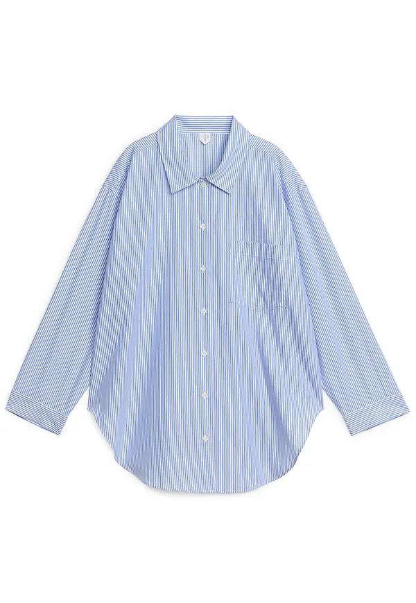 Poplin Pyjama Shirt - Blue