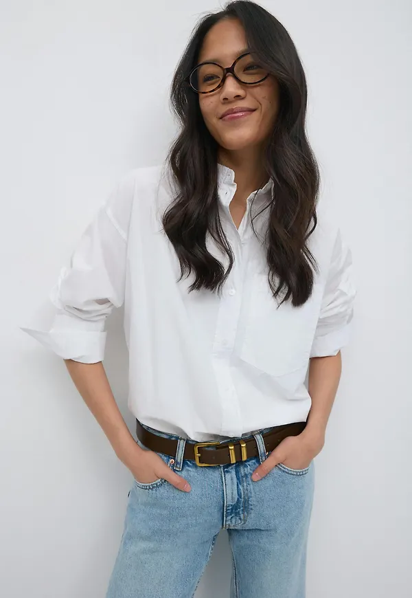 Gina Tricot - Poplin shirt - skjortor - Vit - XS - Dam