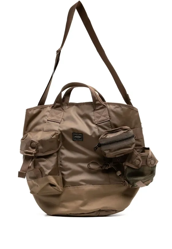 Porter-Yoshida & Co. totebag med fickor - Brun