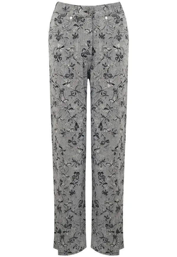 Ports 1961 blommiga straight-jeans - Vit