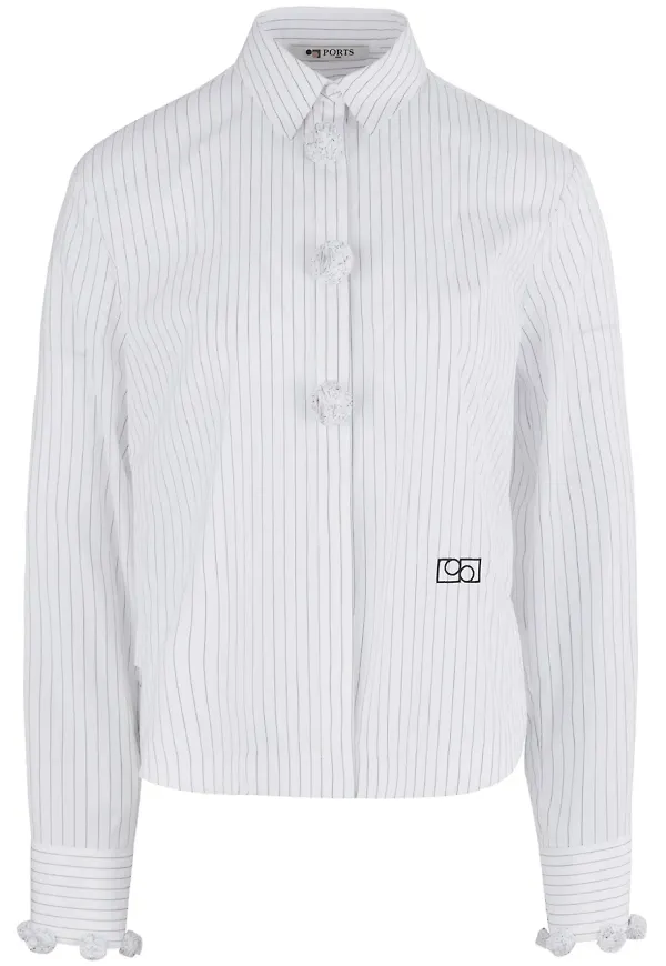 Ports 1961 Charming skjorta med tofs - Vit