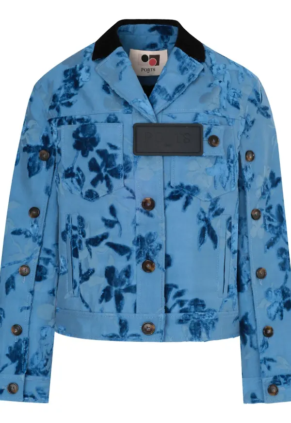 Ports 1961 jacka i jacquard - Blå