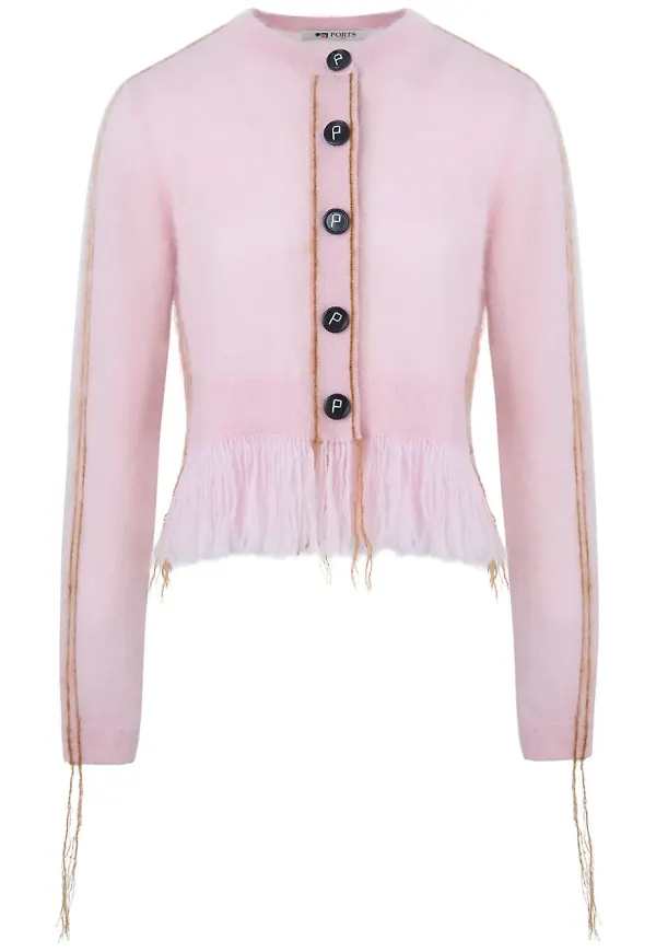Ports 1961 kofta med kontrastsöm - Rosa