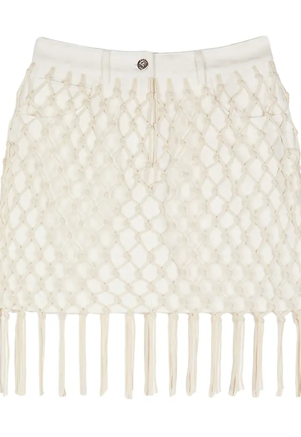 Ports 1961 vävinspirerad kjol - Vit
