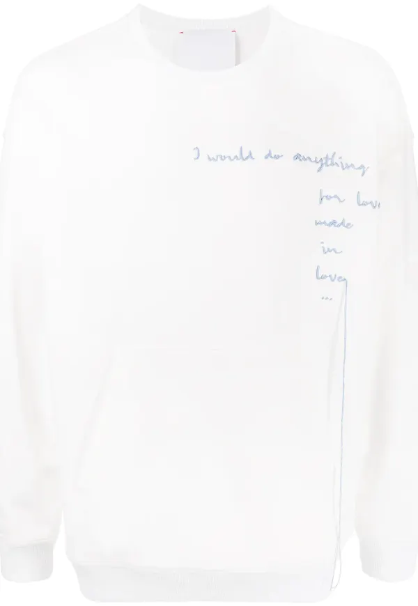 Ports V sweatshirt med slogan - Vit