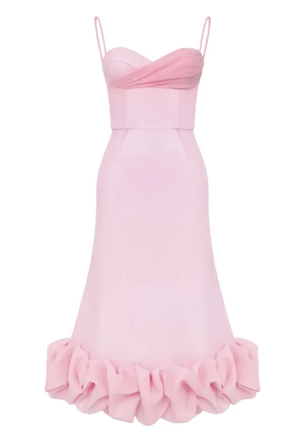 POST MERIDIEM klänning med draperat livstycke - Rosa