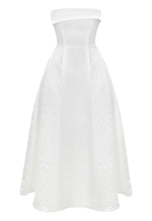 POST MERIDIEM midiklänning i jacquard - Vit – Farfetch