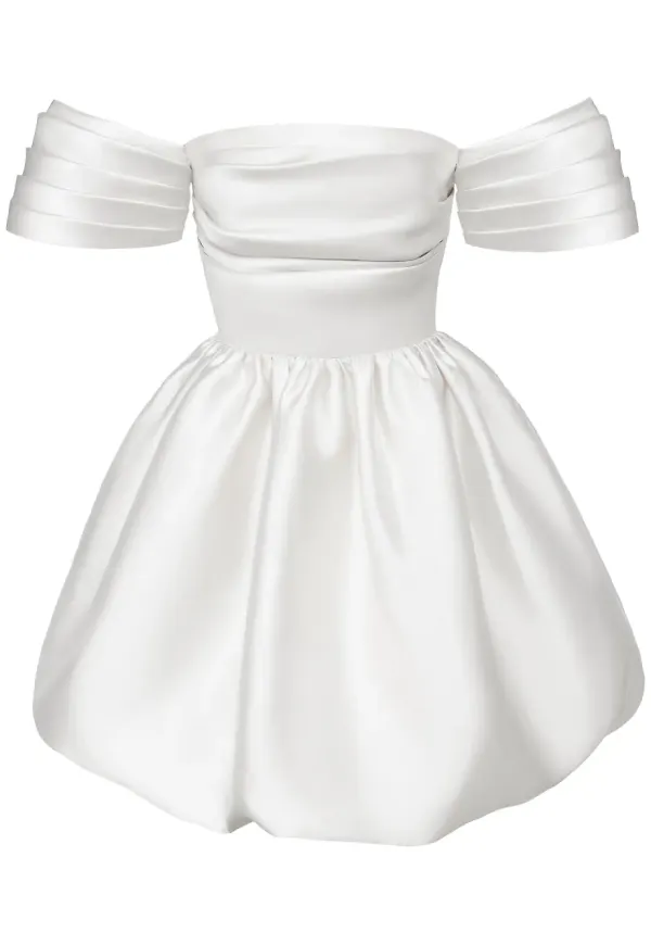 POST MERIDIEM miniklänning med draperat livstycke - Vit – Farfetch