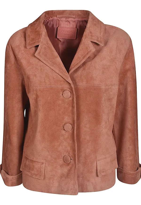 Prada - Läderjackor - Orange - Dam - Storlek: M
